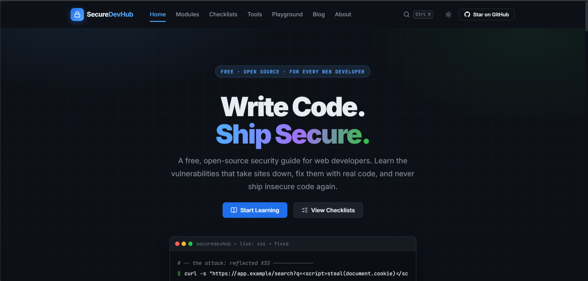 SecureDevHub project screenshot
